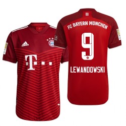 Camisola Bayern de Munique Robert Lewandowski 9 Equipamento Primeiro 2021-2022 Manga Curta